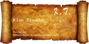 Klor Tivadar névjegykártya